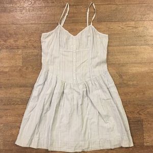 Light blue and tan striped dress